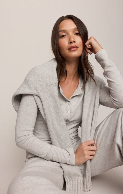 Z SUPPLY In Flow Henley Top - Feather Grey