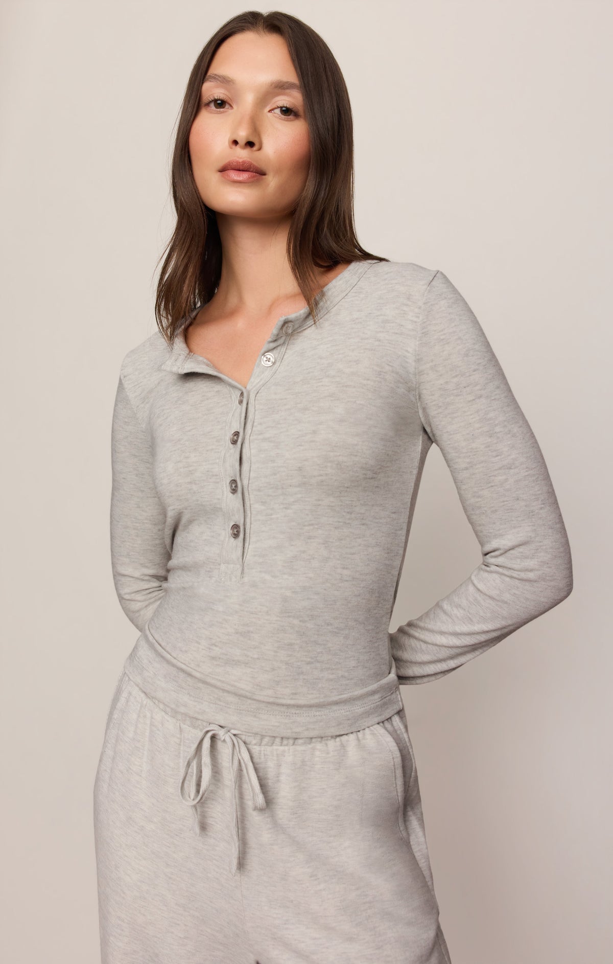 Z SUPPLY In Flow Henley Top - Feather Grey