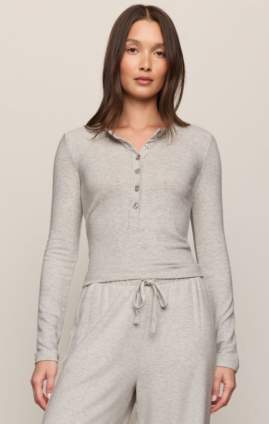 Z SUPPLY In Flow Henley Top - Feather Grey