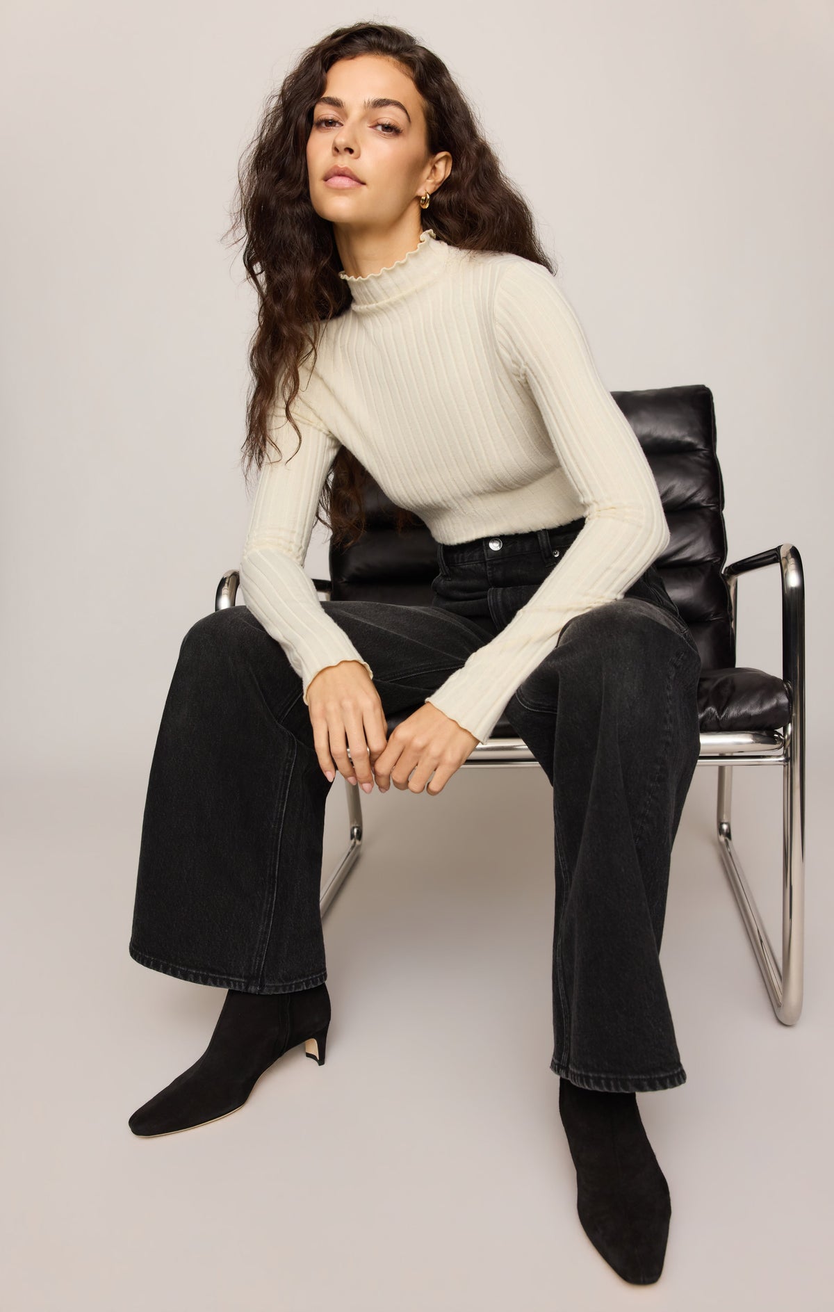 Z SUPPLY Hattie Silky Rib Mock Neck Top