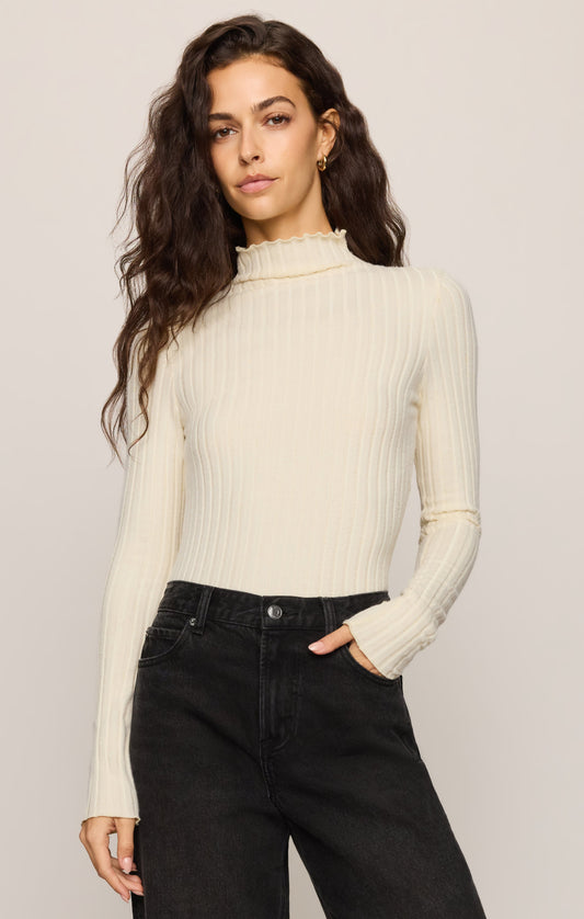 Z SUPPLY Hattie Silky Rib Mock Neck Top