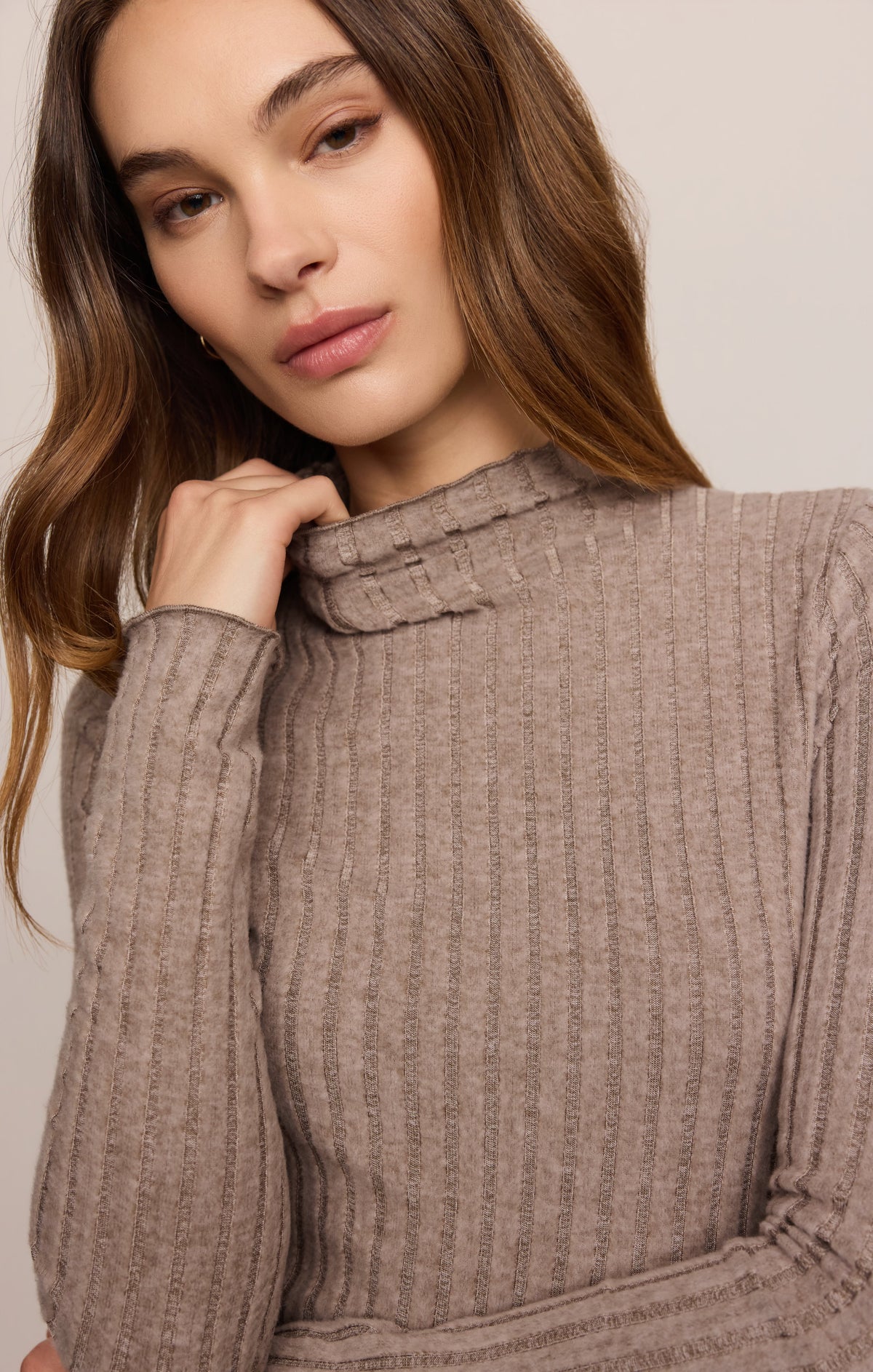 Z SUPPLY Hattie Silky Rib Mock Neck Top