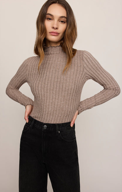 Z SUPPLY Hattie Silky Rib Mock Neck Top
