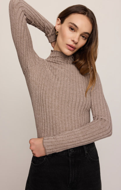 Z SUPPLY Hattie Silky Rib Mock Neck Top