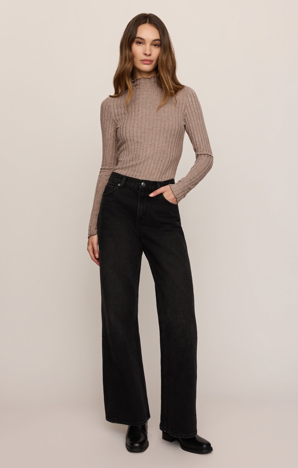 Z SUPPLY Hattie Silky Rib Mock Neck Top