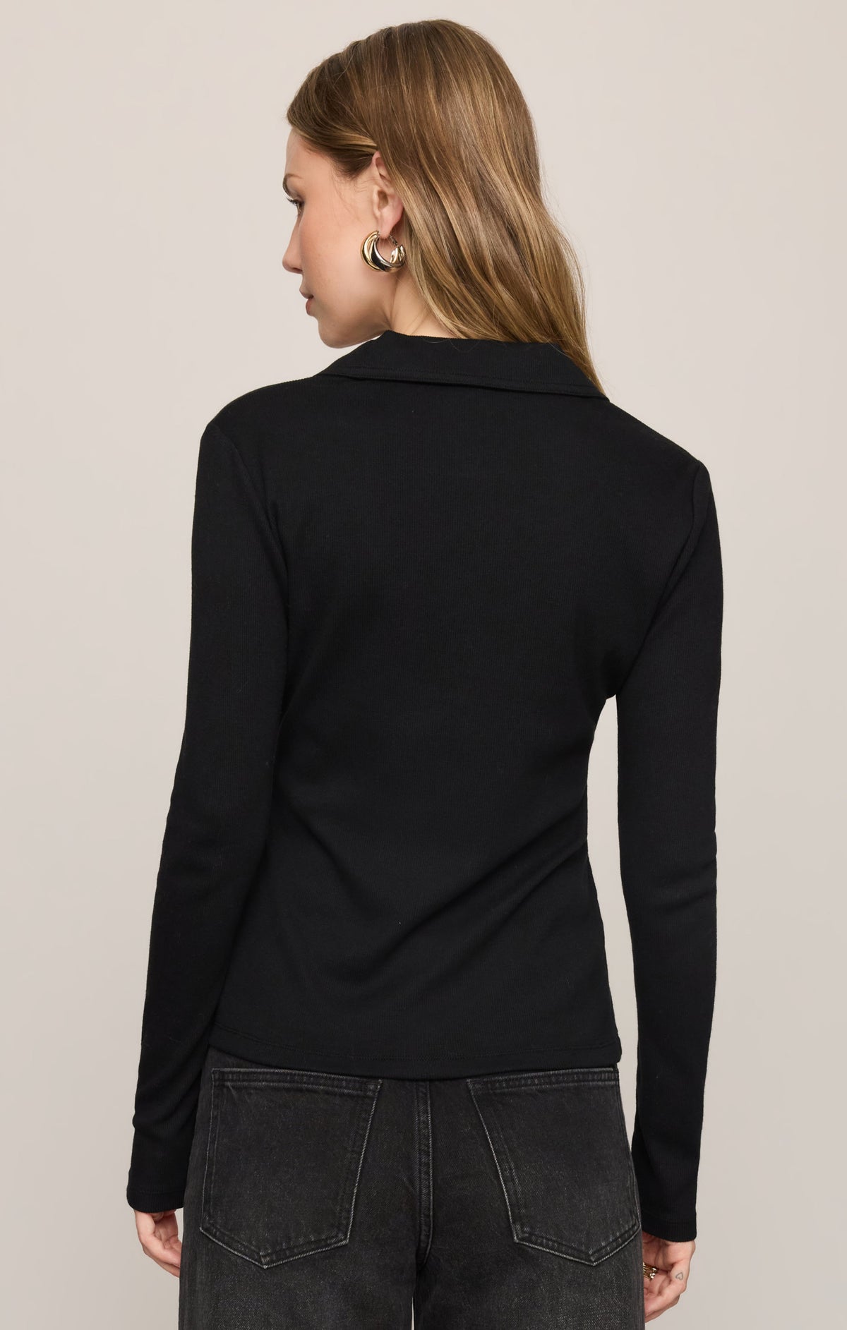 Z SUPPLY Tully Rib Button Up Top - Black