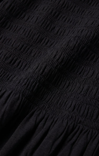 Z SUPPLY Carey Smocked Peplum Top - Black