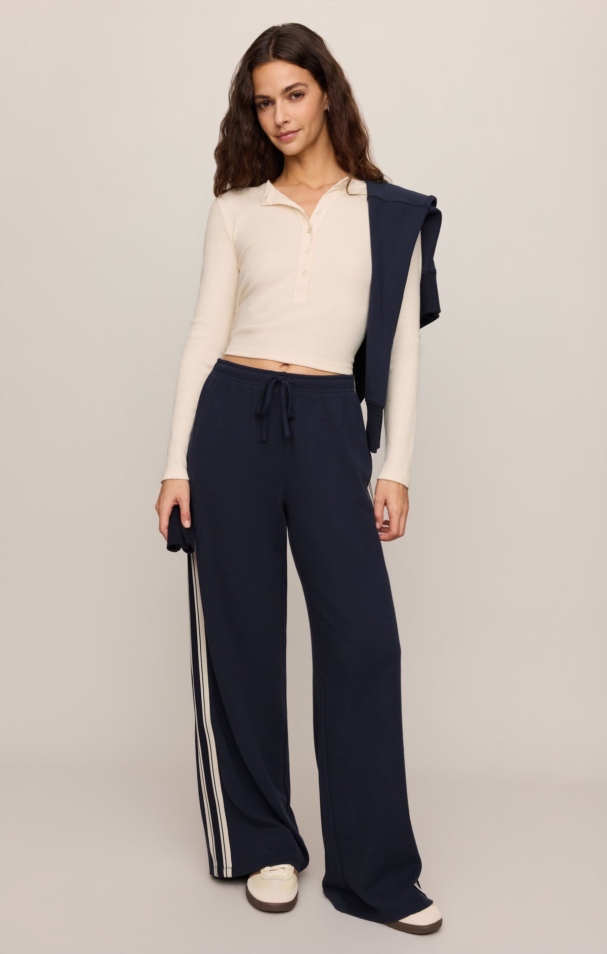 Z SUPPLY All In Cropped Henley Top - Sandstone