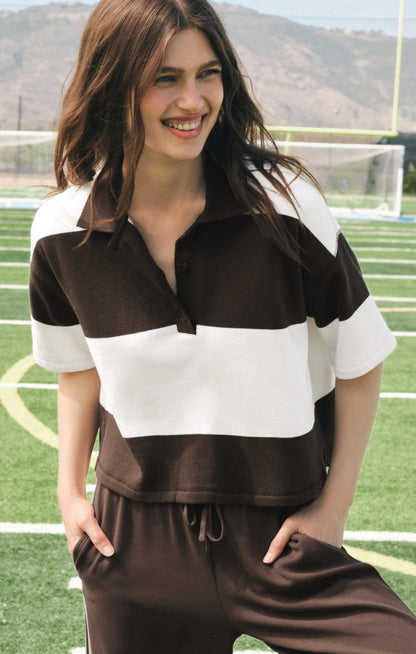 Z SUPPLY Mariner Short Sleeve Polo - Dark Chocolate