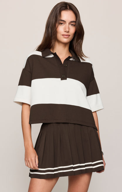Z SUPPLY Mariner Short Sleeve Polo - Dark Chocolate
