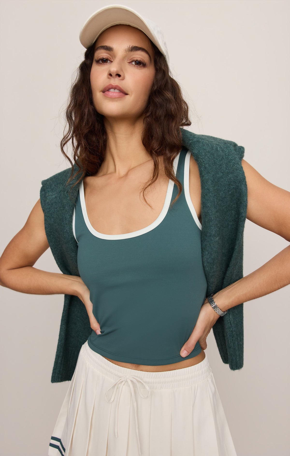 Z SUPPLY Breathe Easy Performance Tank - Emerald Cove