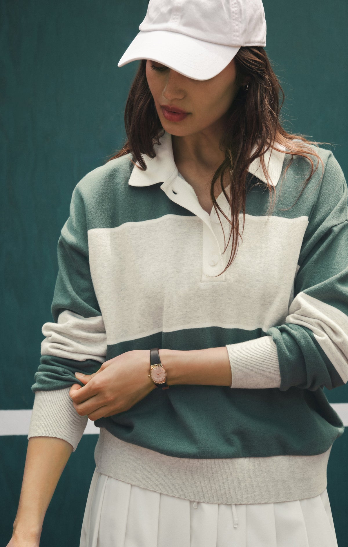 Z SUPPLY Study Break Polo Sweatshirt - Feather Grey