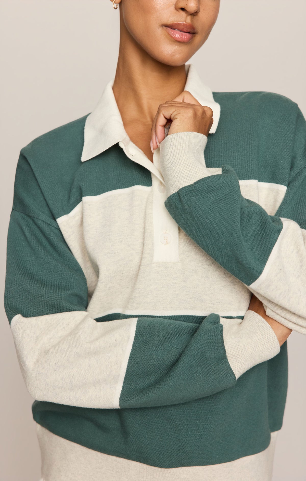 Z SUPPLY Study Break Polo Sweatshirt - Feather Grey