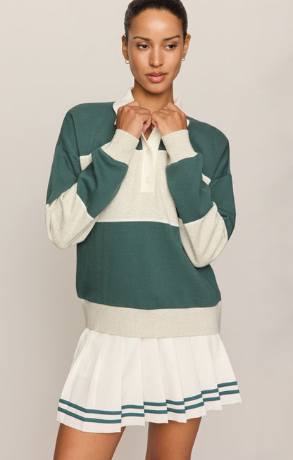 Z SUPPLY Study Break Polo Sweatshirt - Feather Grey