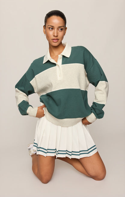 Z SUPPLY Study Break Polo Sweatshirt - Feather Grey