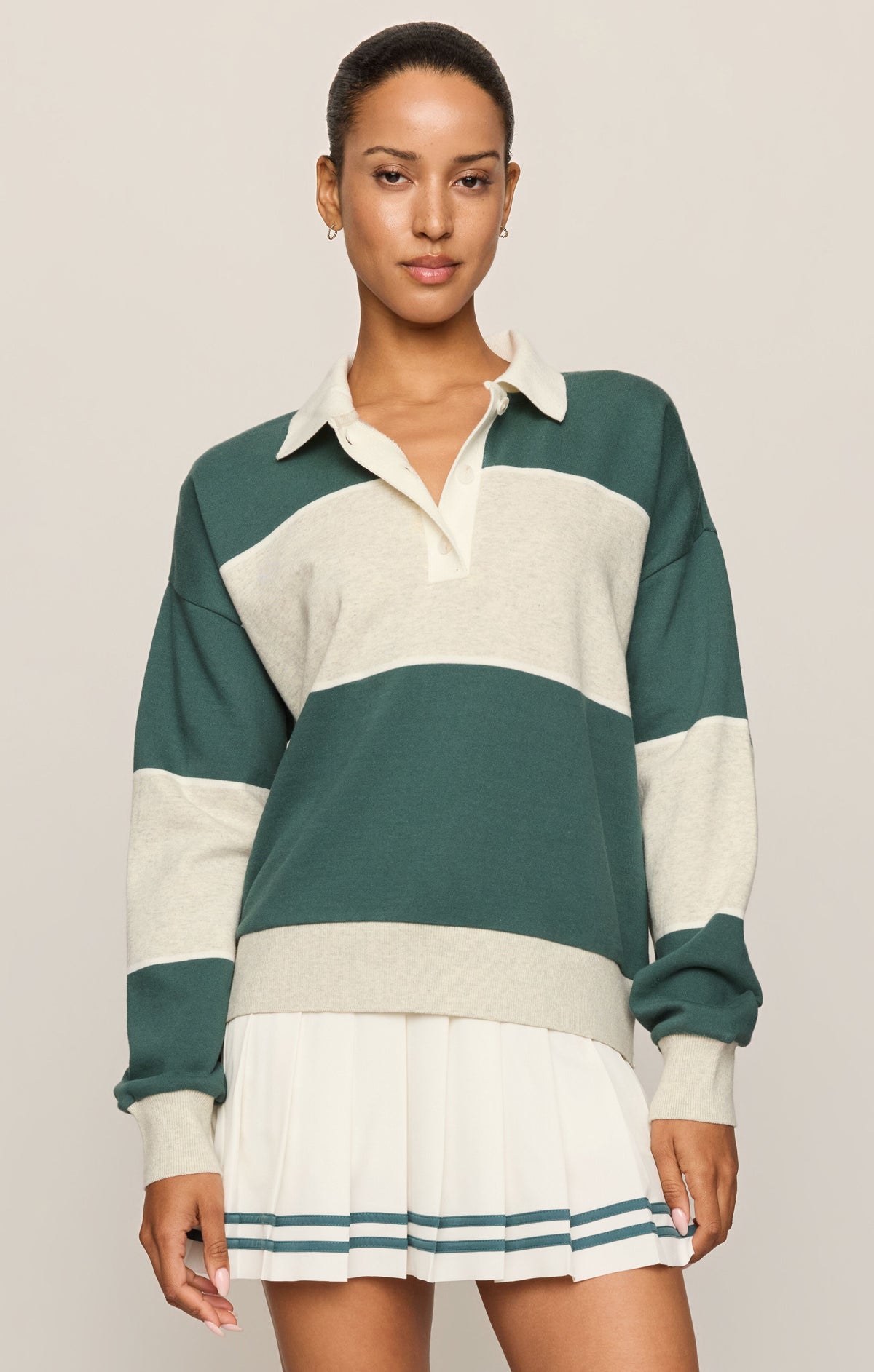 Z SUPPLY Study Break Polo Sweatshirt - Feather Grey