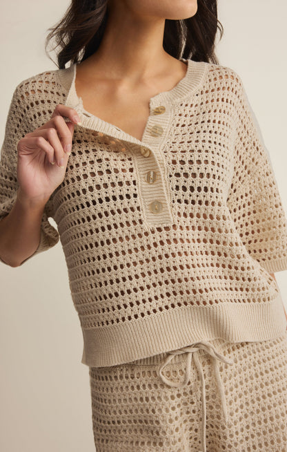 Z SUPPLY Kylo Henley Crochet Top - Island Coconut
