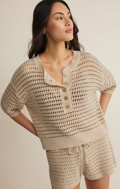 Z SUPPLY Kylo Henley Crochet Top - Island Coconut