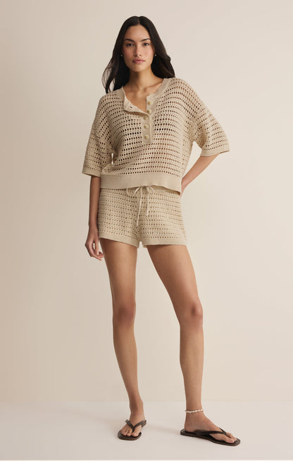 Z SUPPLY Kylo Henley Crochet Top - Island Coconut