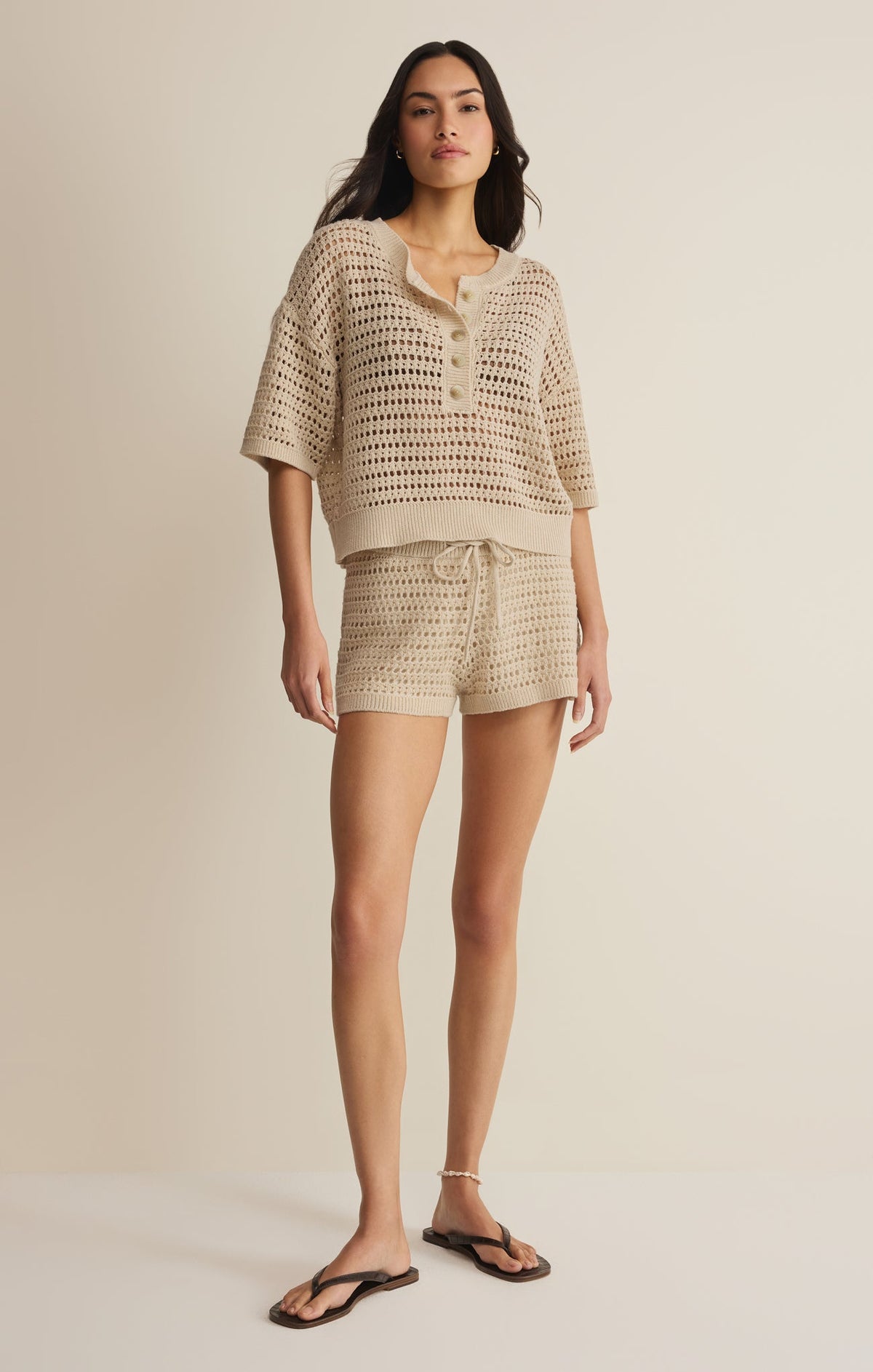 Z SUPPLY Kylo Henley Crochet Top - Island Coconut