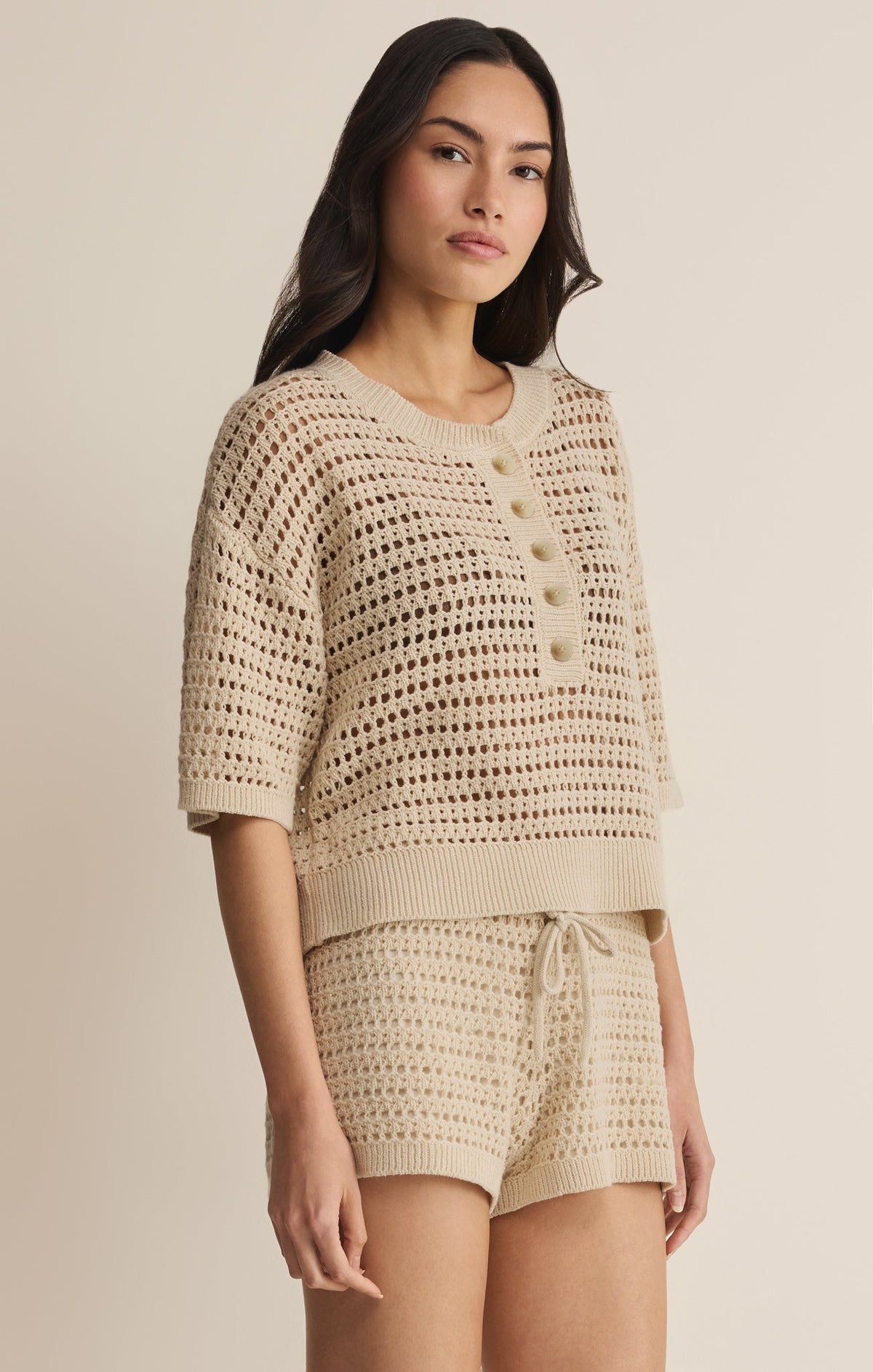 Z SUPPLY Kylo Henley Crochet Top - Island Coconut