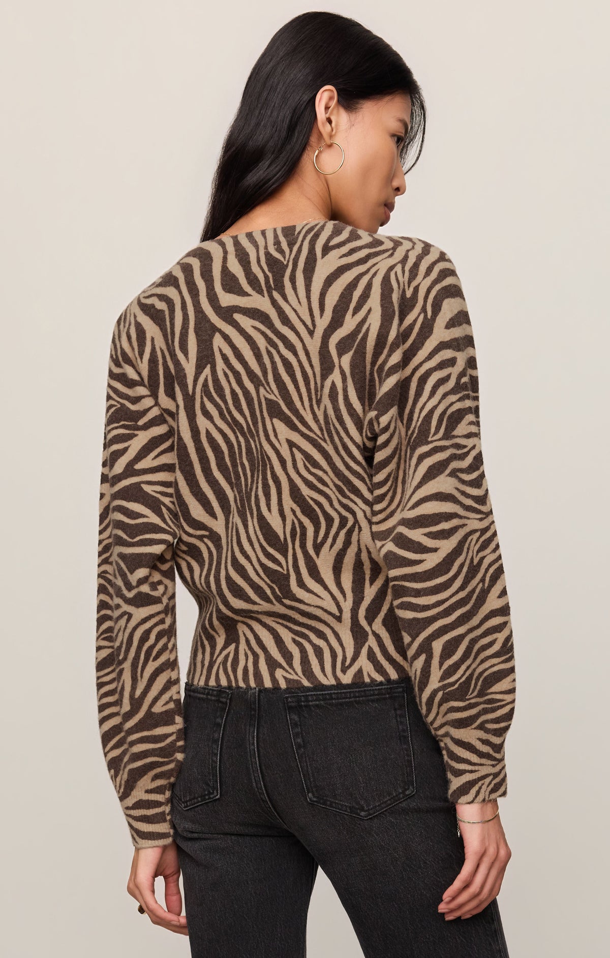 Z SUPPLY All The Wild Zebra Cardigan - Dark Chocolate