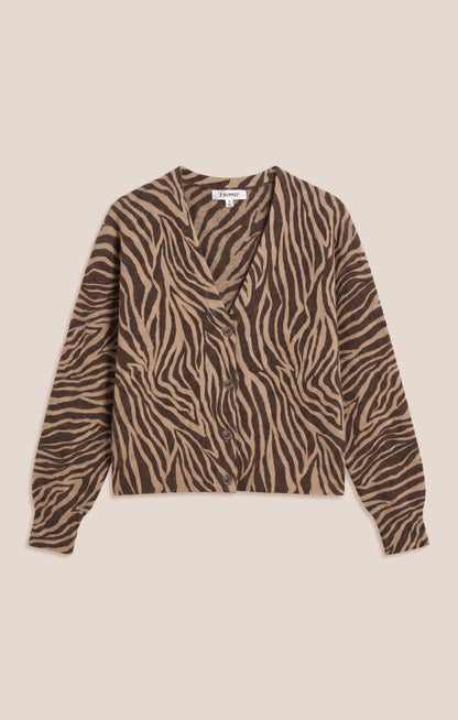 Z SUPPLY All The Wild Zebra Cardigan - Dark Chocolate