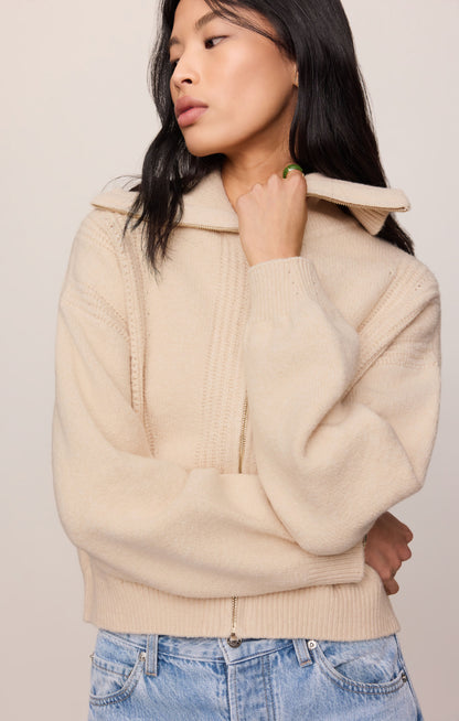 Z SUPPLY Silverlake Zip Cardigan - Chalk