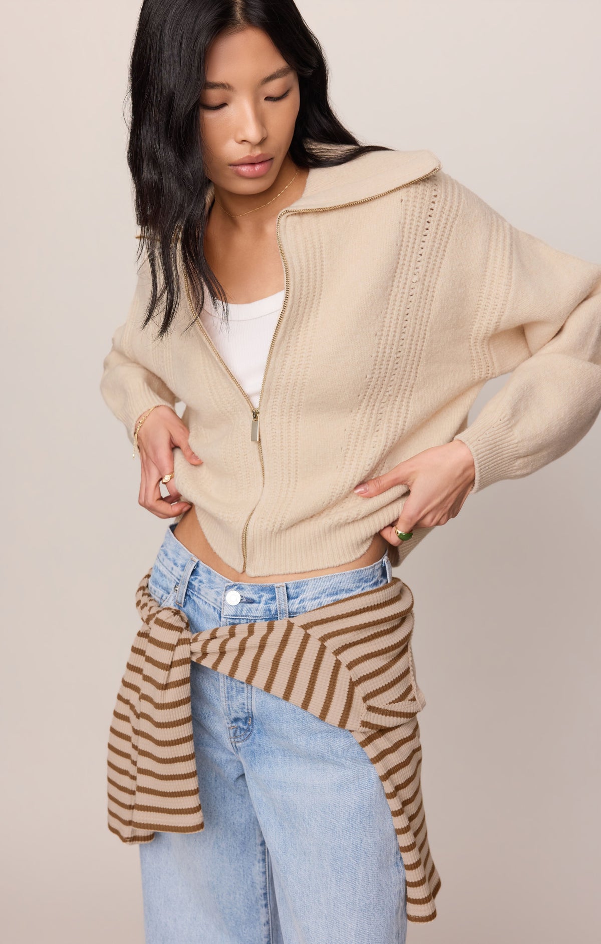 Z SUPPLY Silverlake Zip Cardigan - Chalk