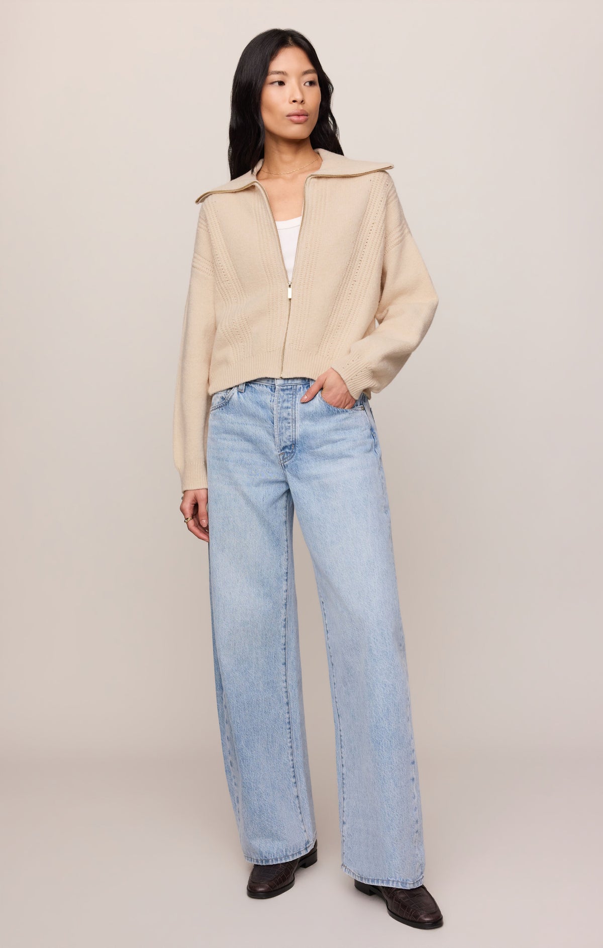 Z SUPPLY Silverlake Zip Cardigan - Chalk