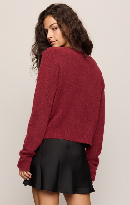 Z SUPPLY Medina Bow Cardigan - Red Dahlia
