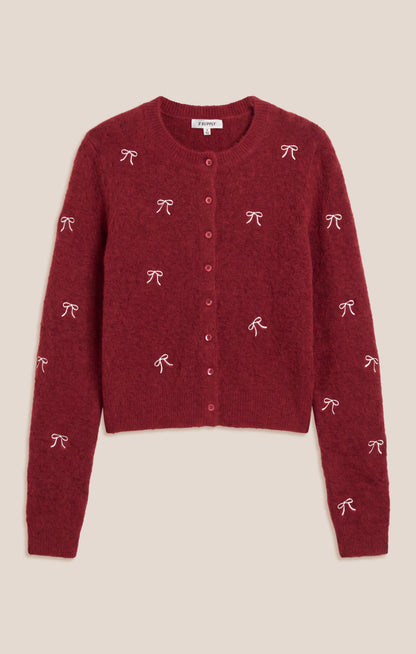 Z SUPPLY Medina Bow Cardigan - Red Dahlia