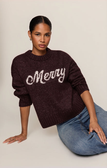 Z SUPPLY More Merry Sweater - Berry Noir