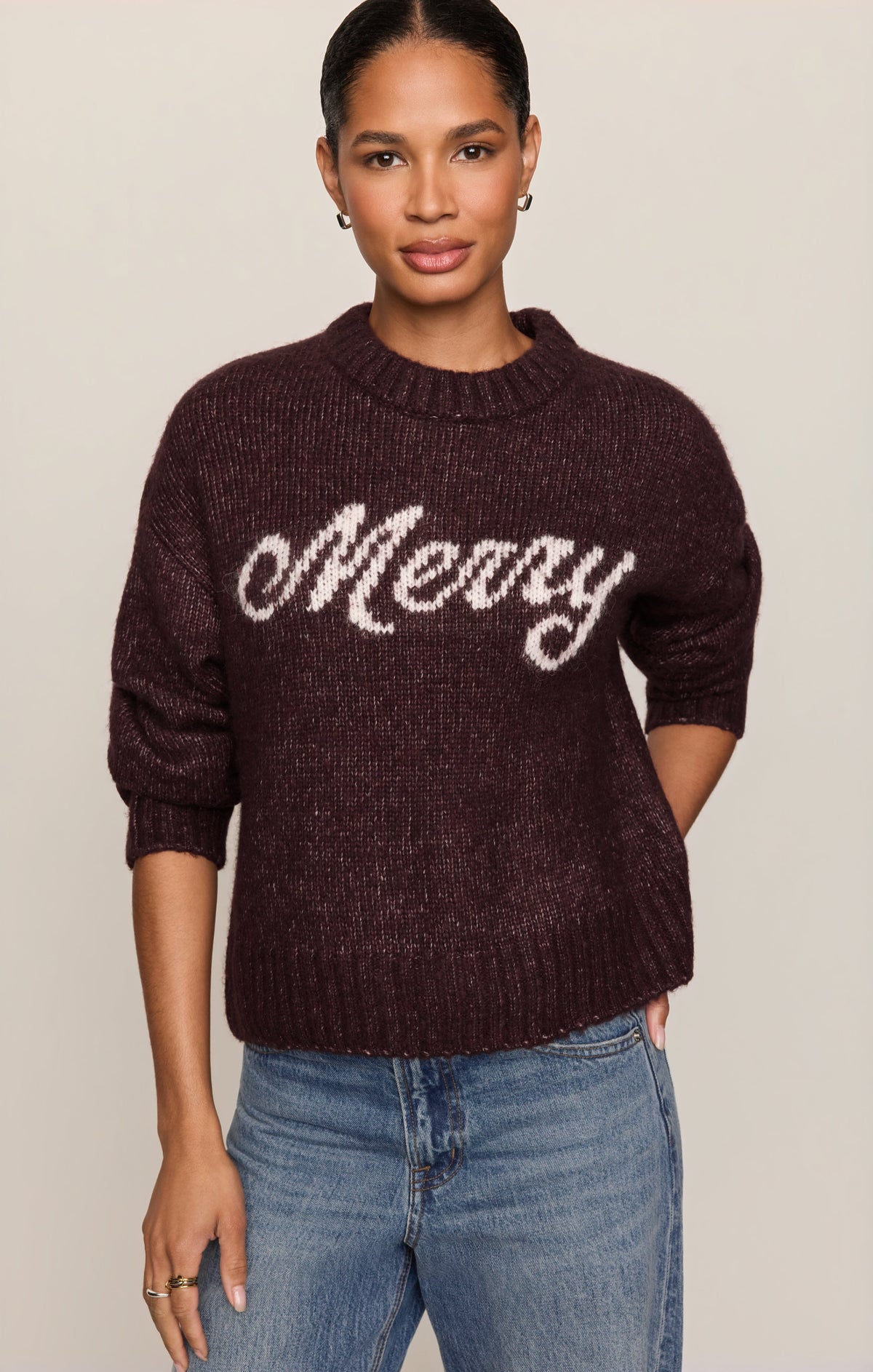 Z SUPPLY More Merry Sweater - Berry Noir