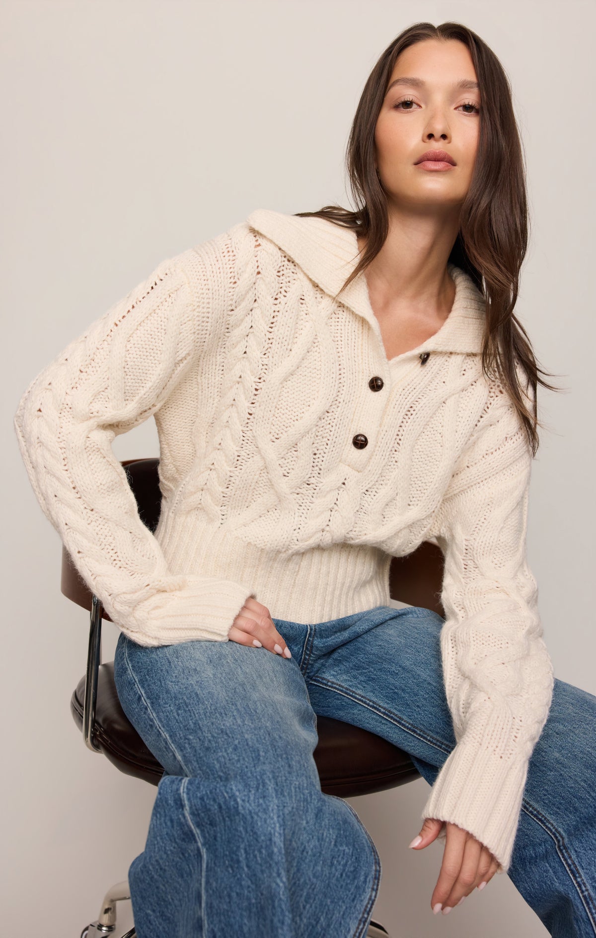 Z SUPPLY Hartwell Cable Knit Sweater - Sandstone