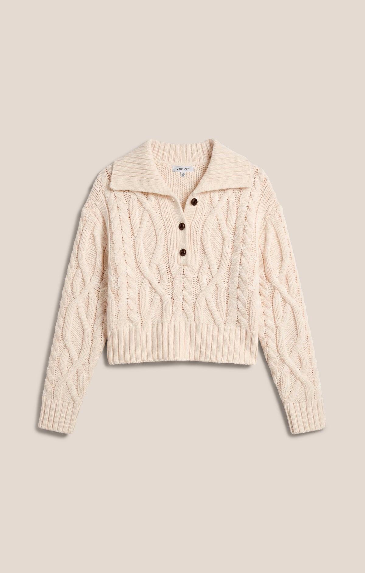 Z SUPPLY Hartwell Cable Knit Sweater - Sandstone