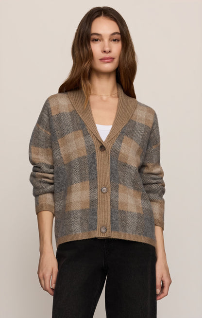 Z SUPPLY Ludlow Plaid Cardigan - Classic Heather Grey