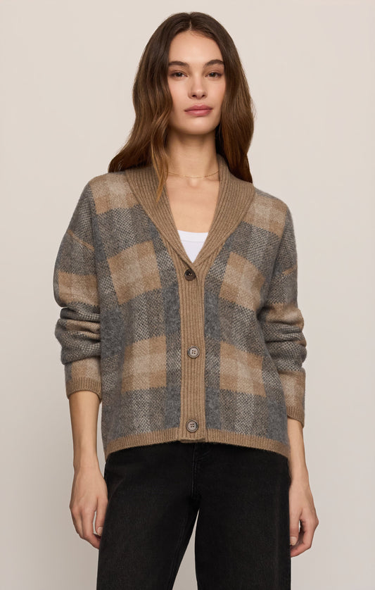 Z SUPPLY Ludlow Plaid Cardigan - Classic Heather Grey