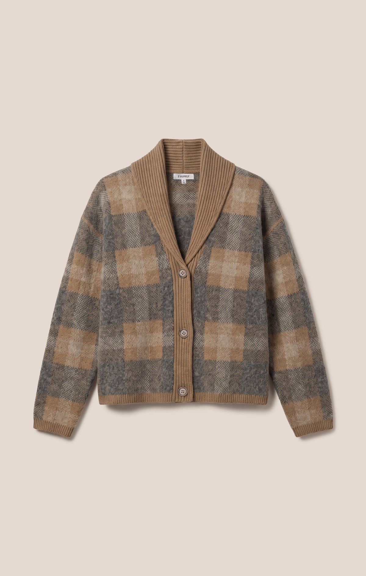 Z SUPPLY Ludlow Plaid Cardigan - Classic Heather Grey