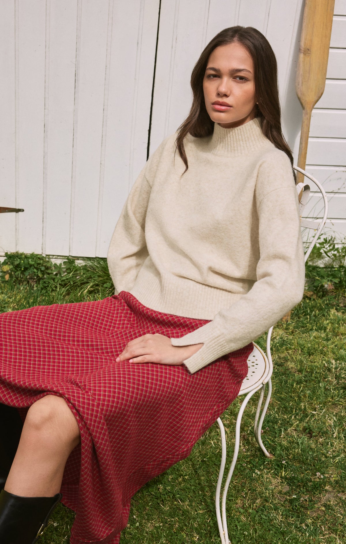 Z SUPPLY Nessa Mock Neck Sweater - Light Oatmeal Heather
