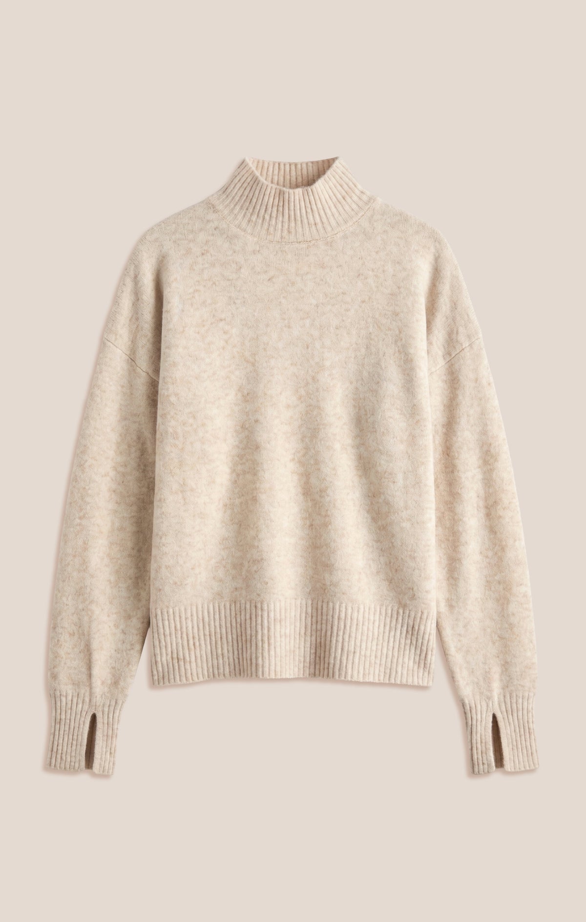 Z SUPPLY Nessa Mock Neck Sweater - Light Oatmeal Heather