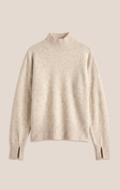 Z SUPPLY Nessa Mock Neck Sweater - Light Oatmeal Heather